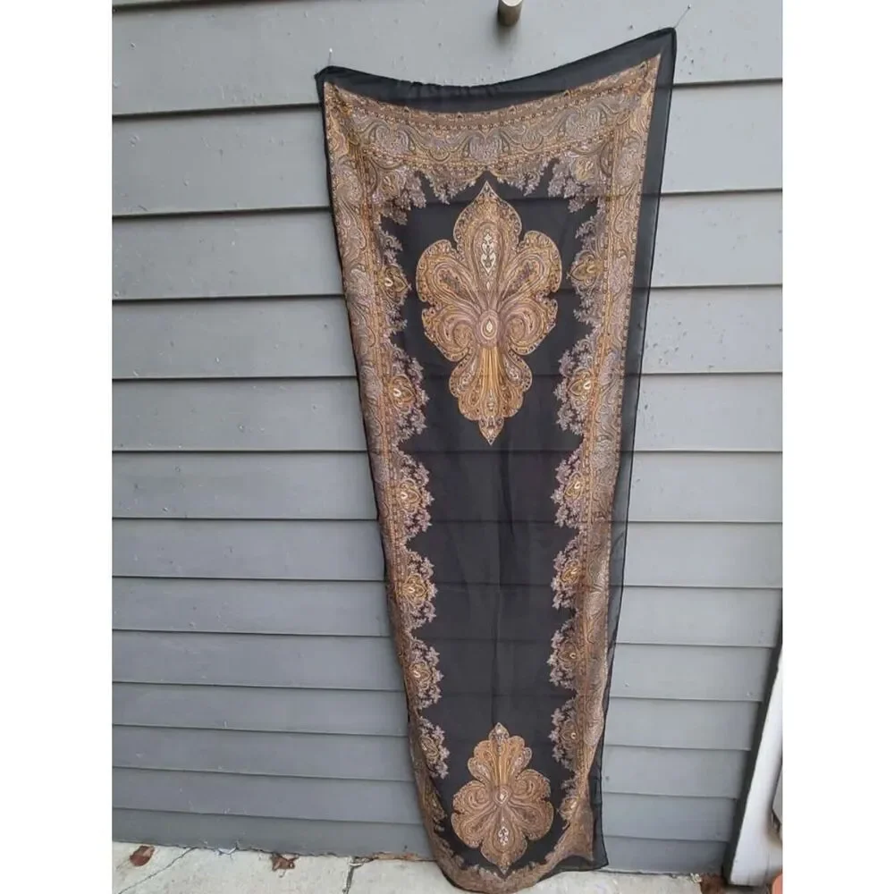 Brown Gold (Feels like Silk) Long Sheer Scarf